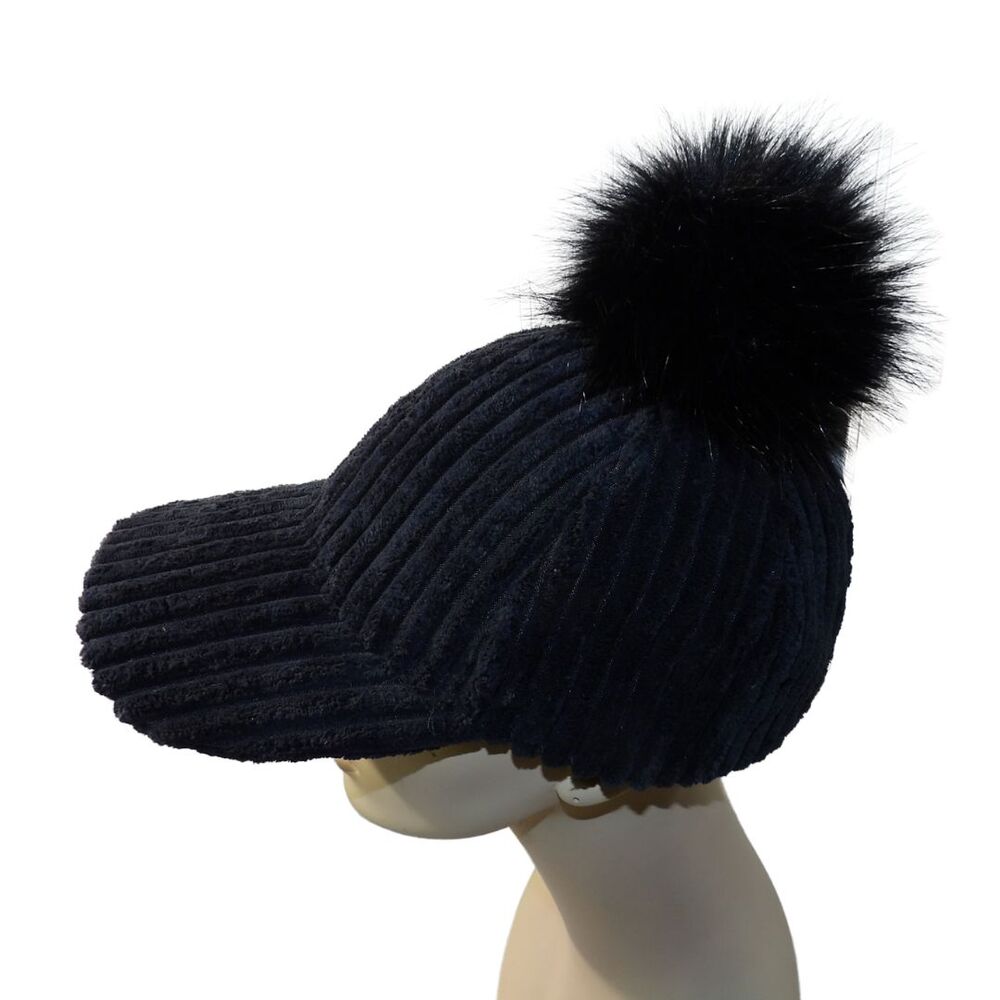 Corduroy Hair Ball Autumn Winter Women Cap Adjustable Fashion Style Baseball Cap